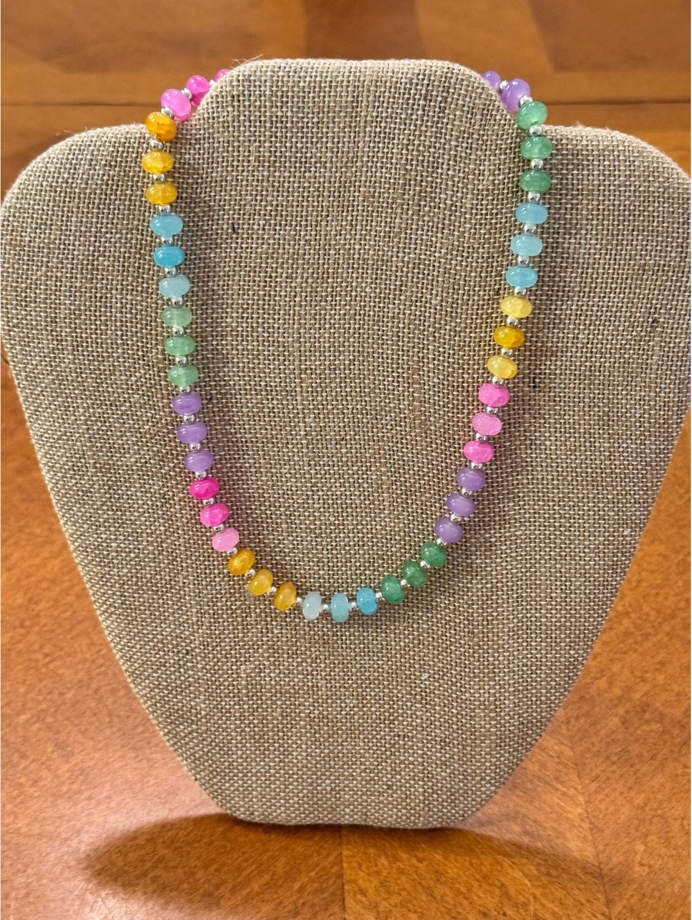 Candy Necklace Colorful Beaded Necklace with Multicolor Stones 16" 229